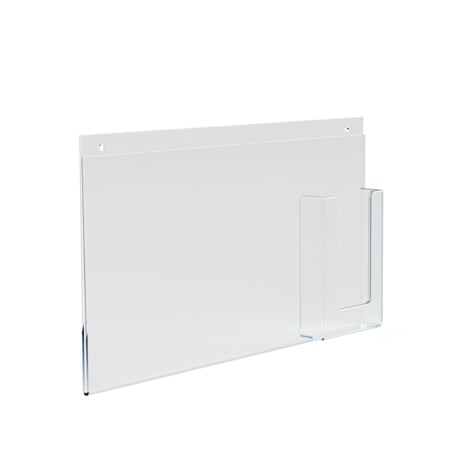 Azar Displays Frameless Wall Sign Holder w/ Trifold Pocket Overall: 16"W x 8.5"H 252052